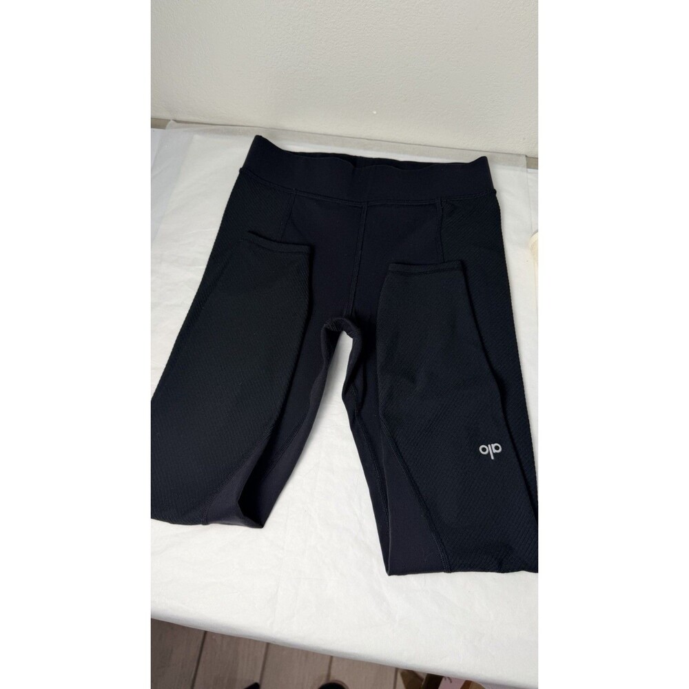 Alo Yoga Alosoft High-Waist Head Start Leggings Black Ribbed Size S EUC - Picture 5 of 5